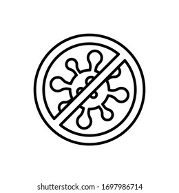  Stop Corona vector outline illustration. covid-19 EPS 10