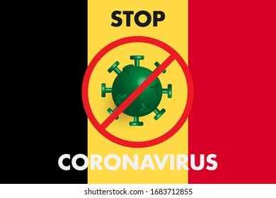 Stop Corona Virus in Belgium concept. coronavirus outbreak, Covid-19 Stop panic. Vector illustration.