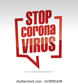 Detener el virus de Corona entre paréntesis atajo rojo rojo blanco aislado icono