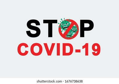 Stop corona virus. Stop covid19. Virus danger icon. Stop virus outbreak. Pandemic infection. Vector illustration.