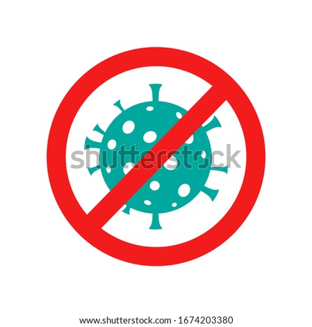 Stop corona virus. Stop covid19. Virus danger icon. Stop virus outbreak. Pandemic infection. Vector illustration. 