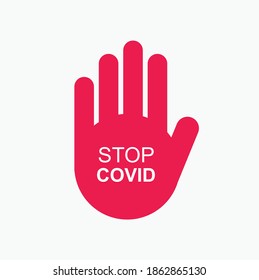 Stop Corona Virus. Stop Covid-19 Sign, symbol and emblem. Vector Illustration