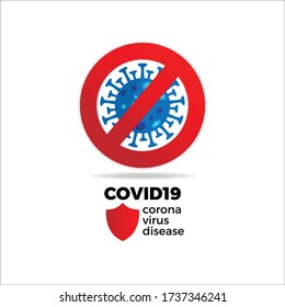Stop Corona Virus Disease Sign Logo Symbol Illustration