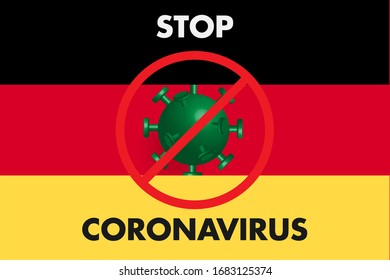 Stop Corona Virus in Germany concept. coronavirus outbreak, Covid-19 Stop panic. Vector illustration.