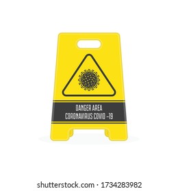 Beenden Sie das Corona-Virus-Symbol in flachem Stil. Symbol für das biologische Risiko Die auf weißem Hintergrund isolierte Coronavirus-Mikrobe Grippepandemie, Medizin, Gesundheit oder Gesundheitswesen. Vektor EPS 10.