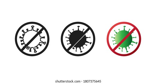 Stop Corona virus icon line, solid, gradient icon vector illustration