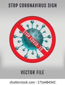 Stop Corona Virus Icon Logo Vector for stickers and banner multipurpose sign