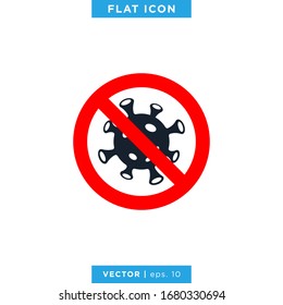 Stop Corona Virus Icon Vector Design Template