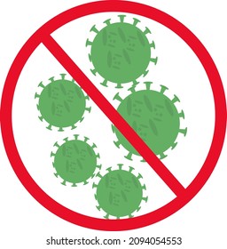 Stop corona virus, illustration, vector on a white background.