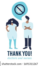Stop corona virus infection. Thank you doctors and nurses. Doctor is a hero. against viruses. vector illustration. mers cov.