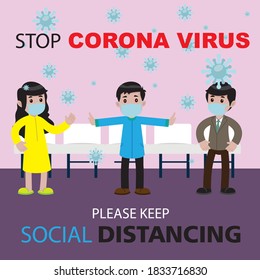 Stop corona virus keep social distancing