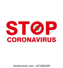 Stop Corona Virus Letter Sign Illustration, Covid-19 Tag, Label, Poster Design Template Vector