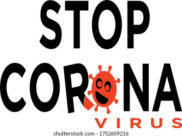 Stop corona virus logo design vector