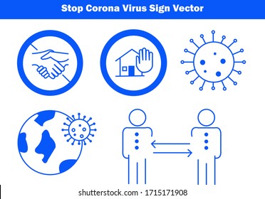 Beenden Sie Corona Virus Sign, Bearbeitbare Vektorillustration