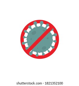 Stop corona virus sign flat design vector illustration