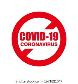 Stop Corona Virus Sign Illustration, Covid-19 Tag Label Design Template Vector