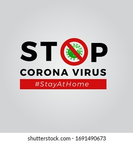 stop corona virus sign. vector 