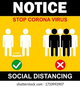 STOP CORONA VIRUS, SOCIAL DISTANCING, POSTER