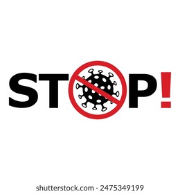 Stop Corona virus symbol vector illustration
