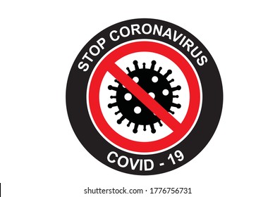 Stop corona virus tag vector art