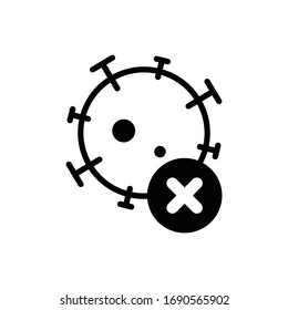 Stop corona virus vector black icon