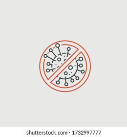 Stop corona virus vector icon illustration sign