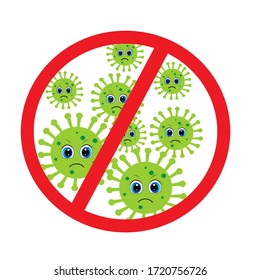 stop corona virus vector illustration logo
