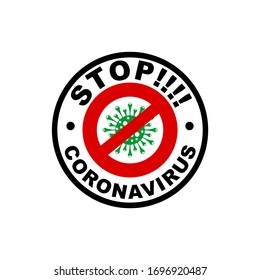 stop corona virus vector logo design