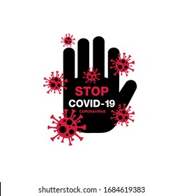Stop Corona Virus.Stop Covid-19 Sign & Symbol. Vector Illustration