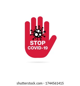 Stop Corona Virus.Stop Covid-19 Sign.vector illustration