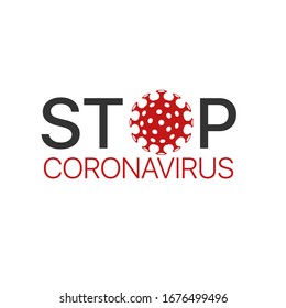 Detén el coronavirus. Icono de Coronavirus 2019-nCoV. Signo del Coronavirus Rojo, parada pandémica Brote del Coronavirus Novel covid-19