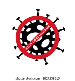Stop coronavirus 2019-nCoV vector banner sign isolated on white background