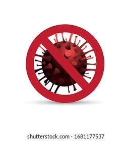 STOP Coronavirus Hintergrund mit Virus. Vektorillustration.