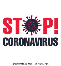 Stop coronavirus. Coronavirus Bacteria Cell Icon, 2019-nCoV Novel Coronavirus Bacteria. No Infection and Stop Coronavirus Concepts. Corona Virus 2020. Infographic, Logo, symbol.