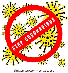 Stop Coronavirus bacteria illustration. vector art  epidemic concept. Virus 2019-nCoV. Coronavirus pattern. China epidemic. MERS-Cov (Middle East Respiratory Coronavirus Syndrome) Design concept