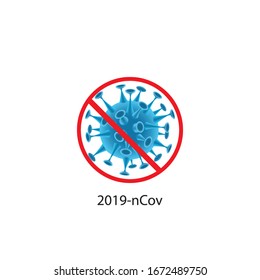 stop coronavirus.  Coronavirus bacterium on an isolated background.