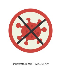 Stop coronavirus. Coronavirus bacterium. Rapid spread, pandemic. Anxiety for health. Sign caution virus. Medical concept with Covid-19 dangerous cells.