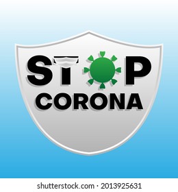STOP CORONAVIRUS BANNER BACKGROUND WITH SHIELD