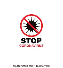 Entwurf des Banners des Stoppcoronavirus, Vektorillustration