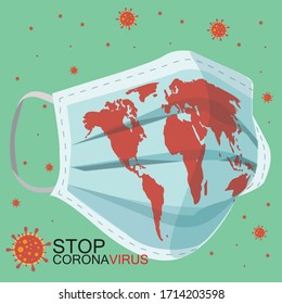 Beenden Sie Coronavirus mit Gesichtsmaske.