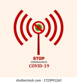  Detén el coronavirus. campaña para prevenir la propagación del brote de coronavirus COVID-19. detengan el concepto de signo de virus para luchar contra el ataque de Coronavirus. 