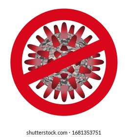 STOP Coronavirus card, aislado, ilustración vectorial