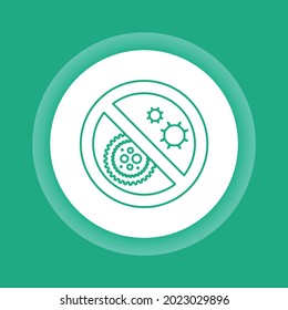 Stop coronavirus color button icon. Coronavirus danger and public health risk disease and flu outbreak. Pictogram for web page, mobile app, promo. UI UX GUI design element. 