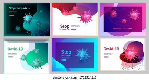 Stop Coronavirus Concept. Dangerous Pandemic 2019-nCoV icon, Wuhan. Vector illustration of coronavirus prevention. Protection and revention of 2019-nCoV, banner and landing page, vector