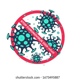 Stop Coronavirus - concept illustration. Novel coronavirus 2019-nCoV - global pandemic. Virus Infection. Medical wallpaper. Quarantine poster. Vector 10 eps