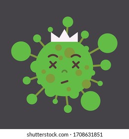 stop coronavirus concept noel 2019-nCoV green virus cell character wearing corona covid-19 prevention vector illustration