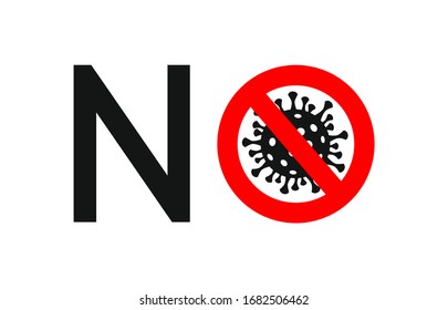Stop Coronavirus Concepts. Dangerous Coronavirus Bacteria Cell Icon, 2019-nCoV.  Pandemic medical concept with dangerous cells. Black on white background isolated. 

