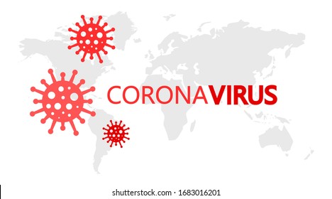 Stop Coronavirus. Conceptual vector background. Covid-19 all over the world. Abstract background with world map.