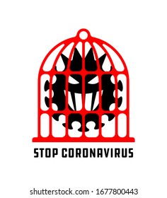 Stop Coronavirus. Corona virus Stay Home Print Poster Concept. Coronavirus Global Pandemic Sign. Covid-19 Prevention Protection Icon Design Idea.