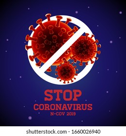 Stop Coronavirus, covid - 19 , China, Wuhan, Danger, vector Illustration.